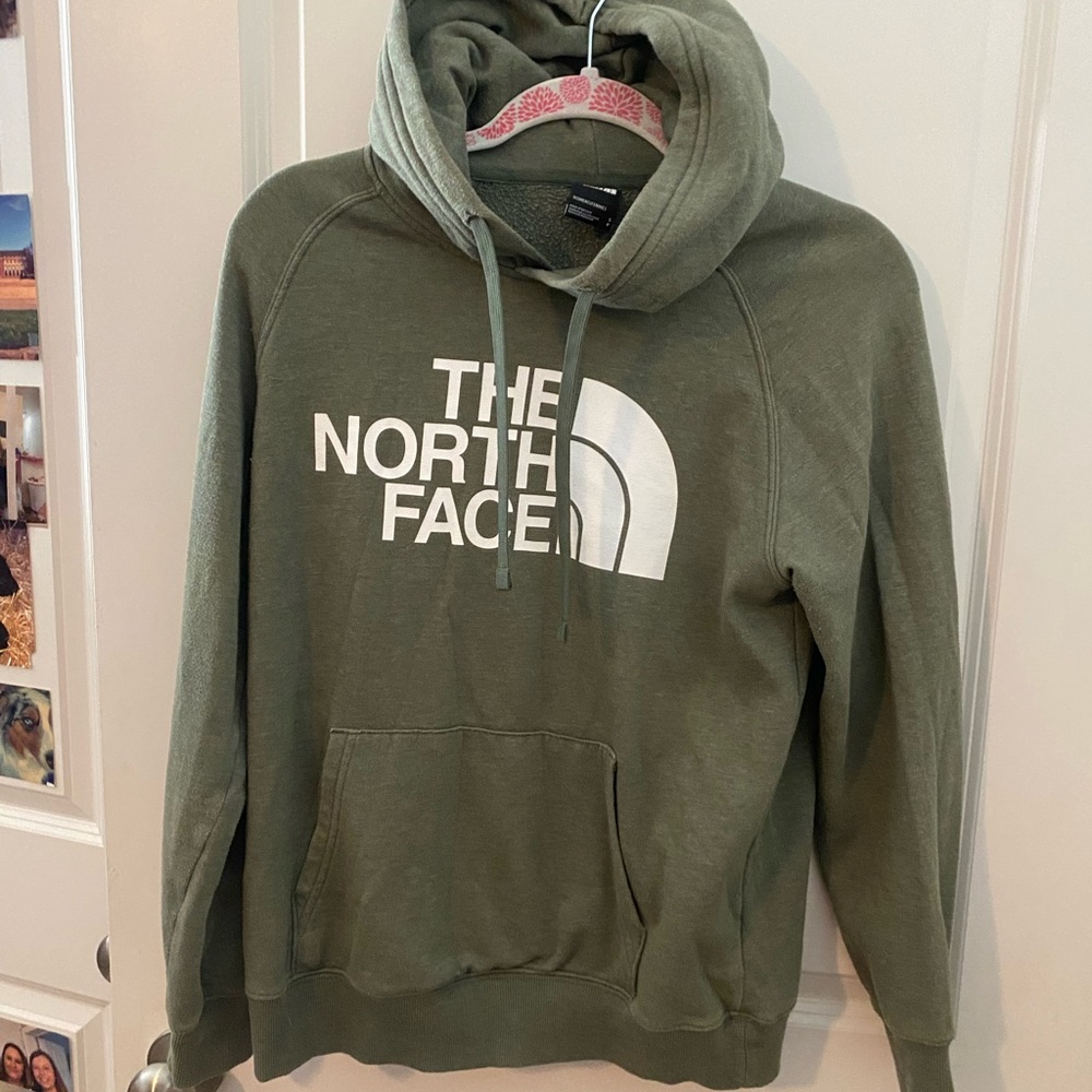 Size small green north face sweatshirt
